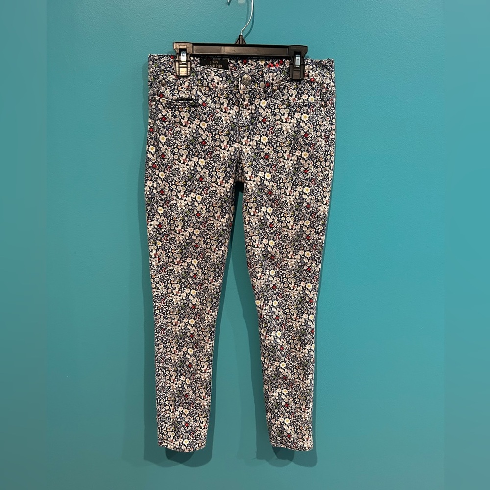 J. Crew Kids Floral Patterned Jeans - Blue and White